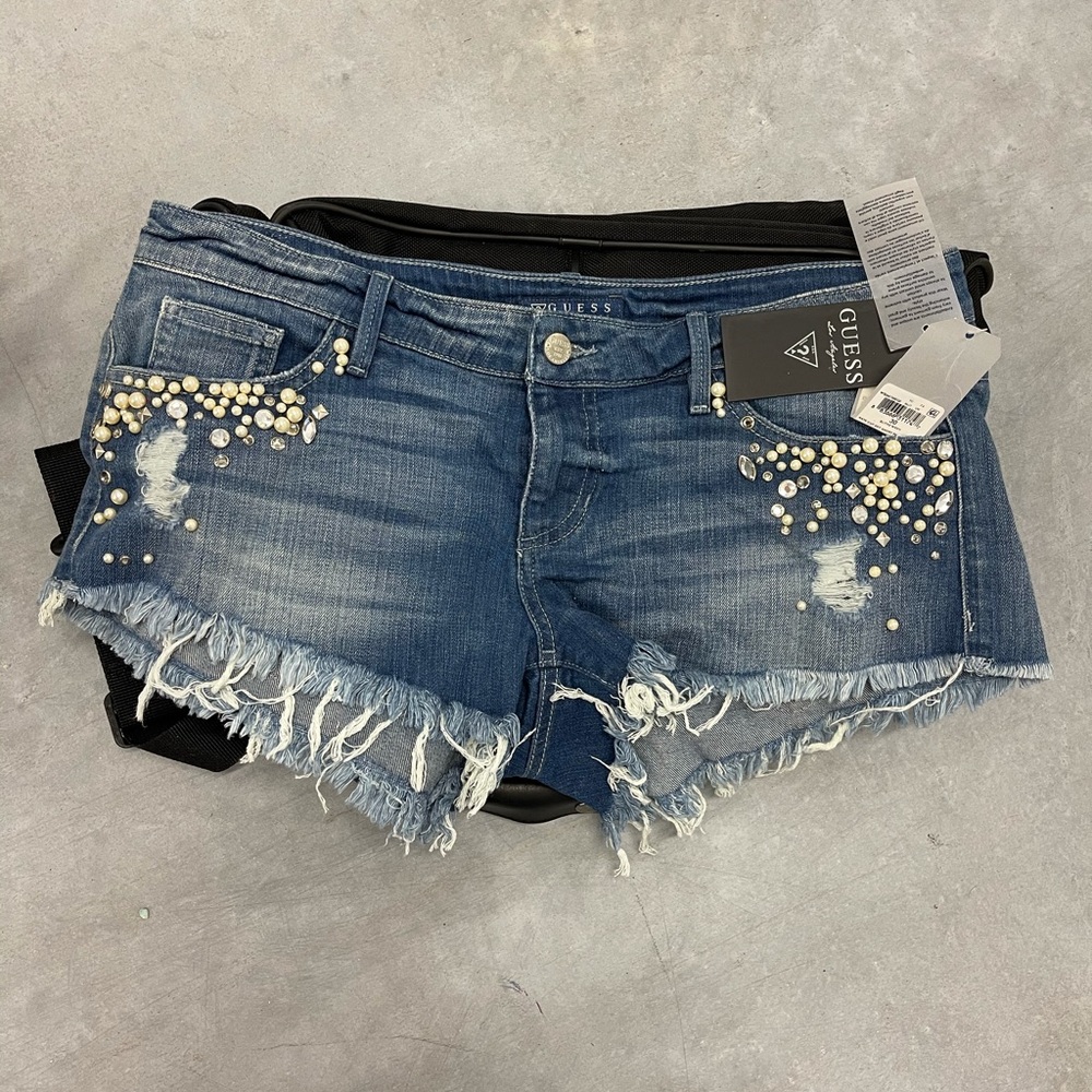 Guess embellished Denim shorts